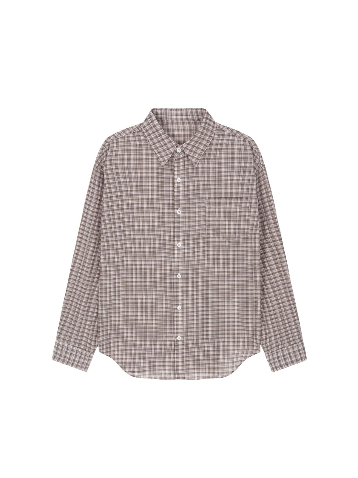 샐러드바구니(SALAD BAGUNI) Soft grid sheer shirt - pink