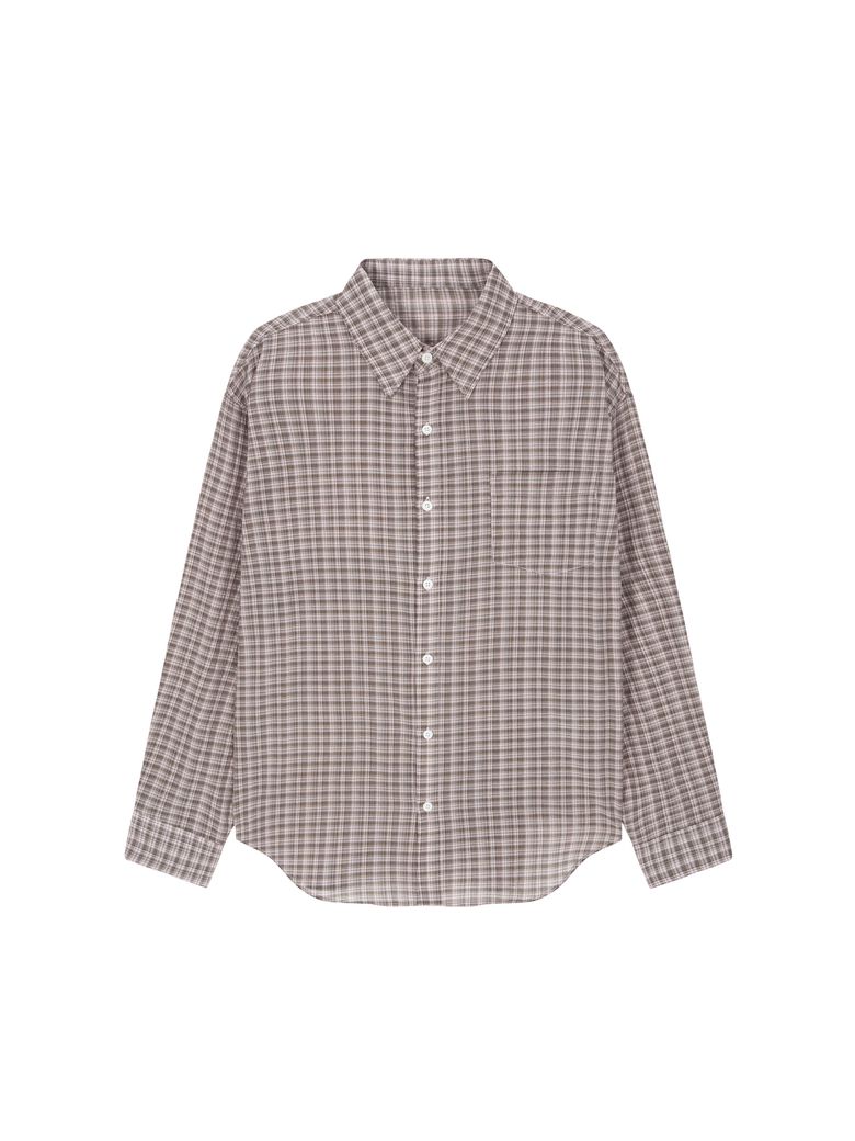 Soft grid sheer shirt - pink