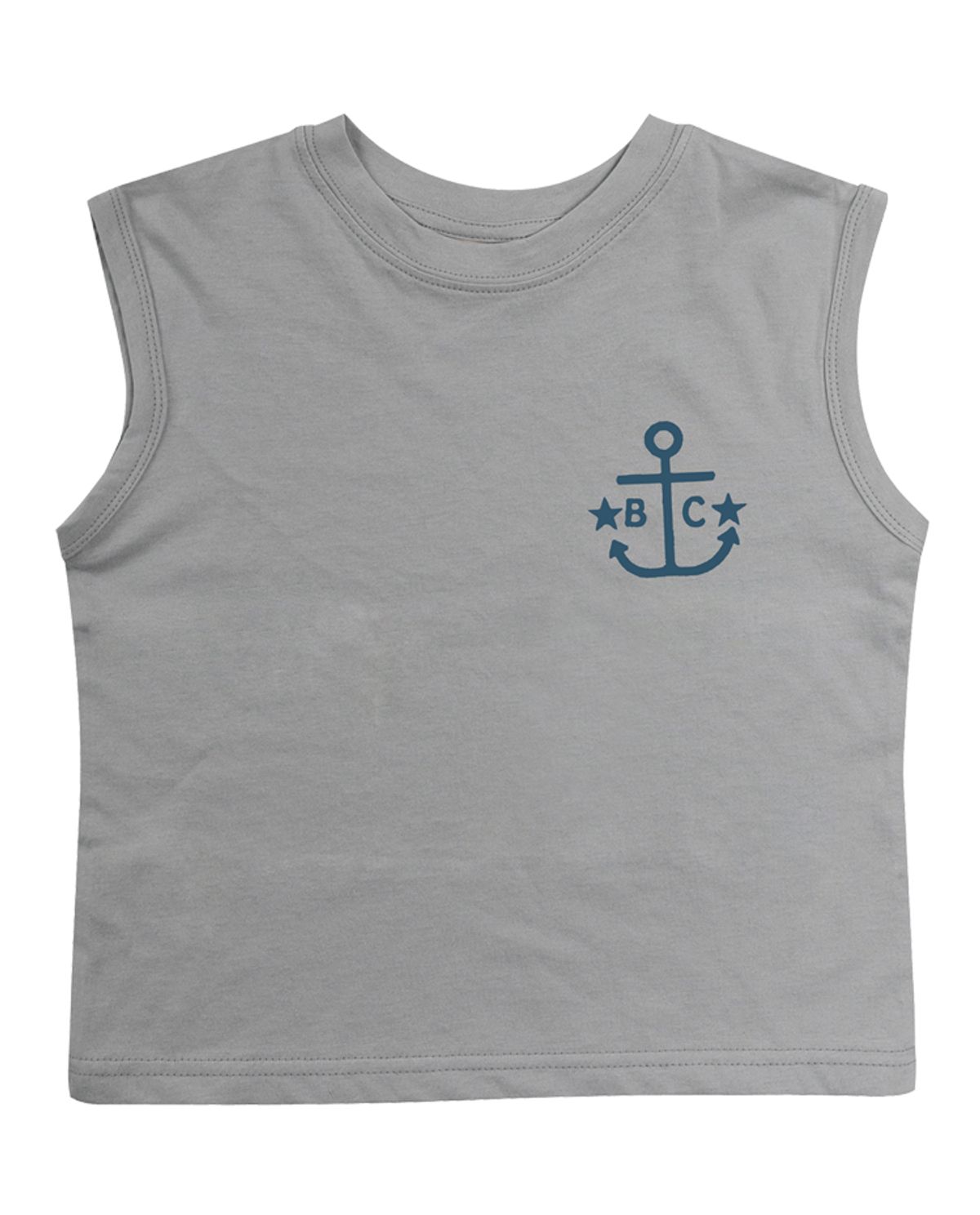 비치스앤 크림 키즈(BEACHESAND CREAM KIDS) 비씨 앵커 민소매 티셔츠-그레이(Anchor Sleeveless T gray)