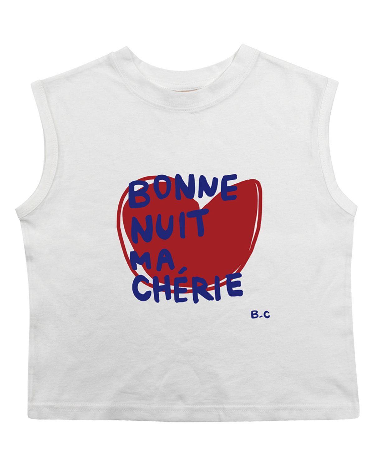비치스앤 크림 키즈(BEACHESAND CREAM KIDS) 보넷하트 민소매 티셔츠-화이트(Bonnet Sleeveless T white)