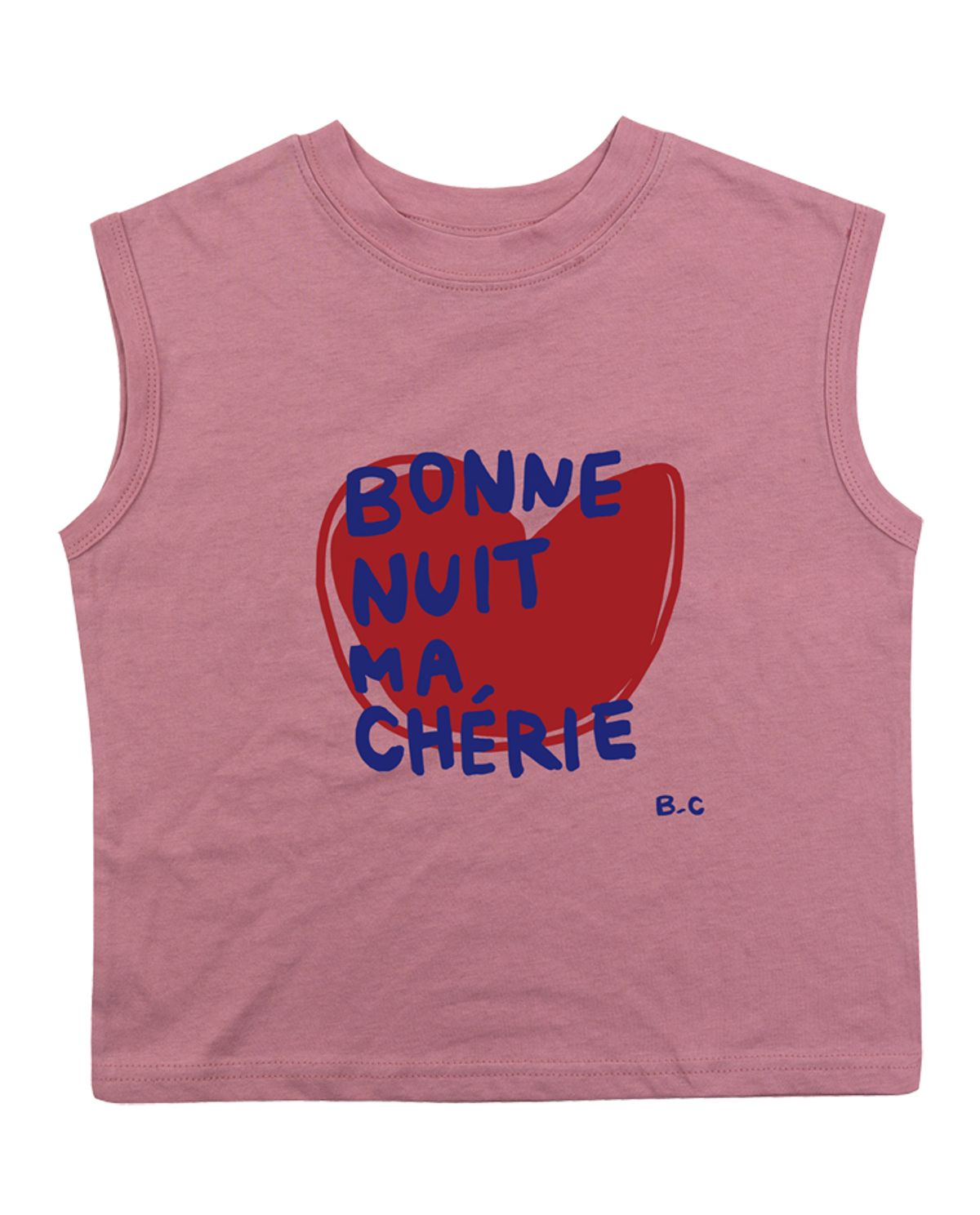 비치스앤 크림 키즈(BEACHESAND CREAM KIDS) 보넷하트 민소매 티셔츠-그레이시 핑크(Bonnet Sleeveless T grayish pink)