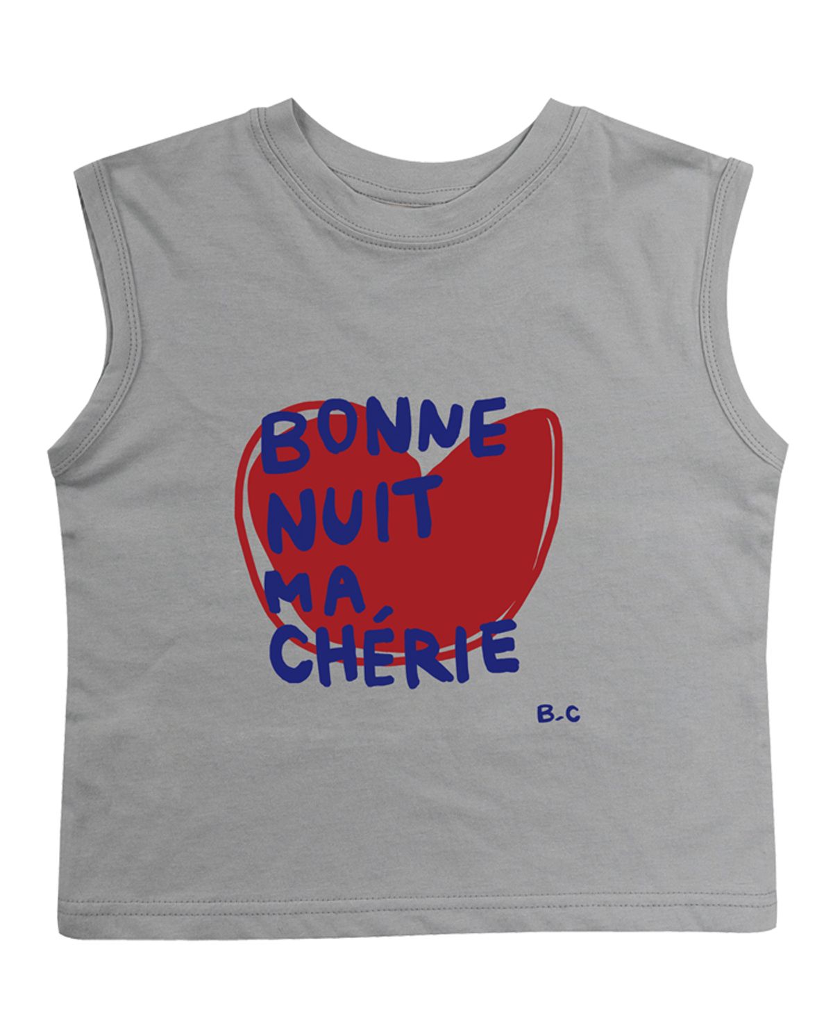 비치스앤 크림 키즈(BEACHESAND CREAM KIDS) 보넷하트 민소매 티셔츠-그레이(Bonnet Sleeveless T gray)
