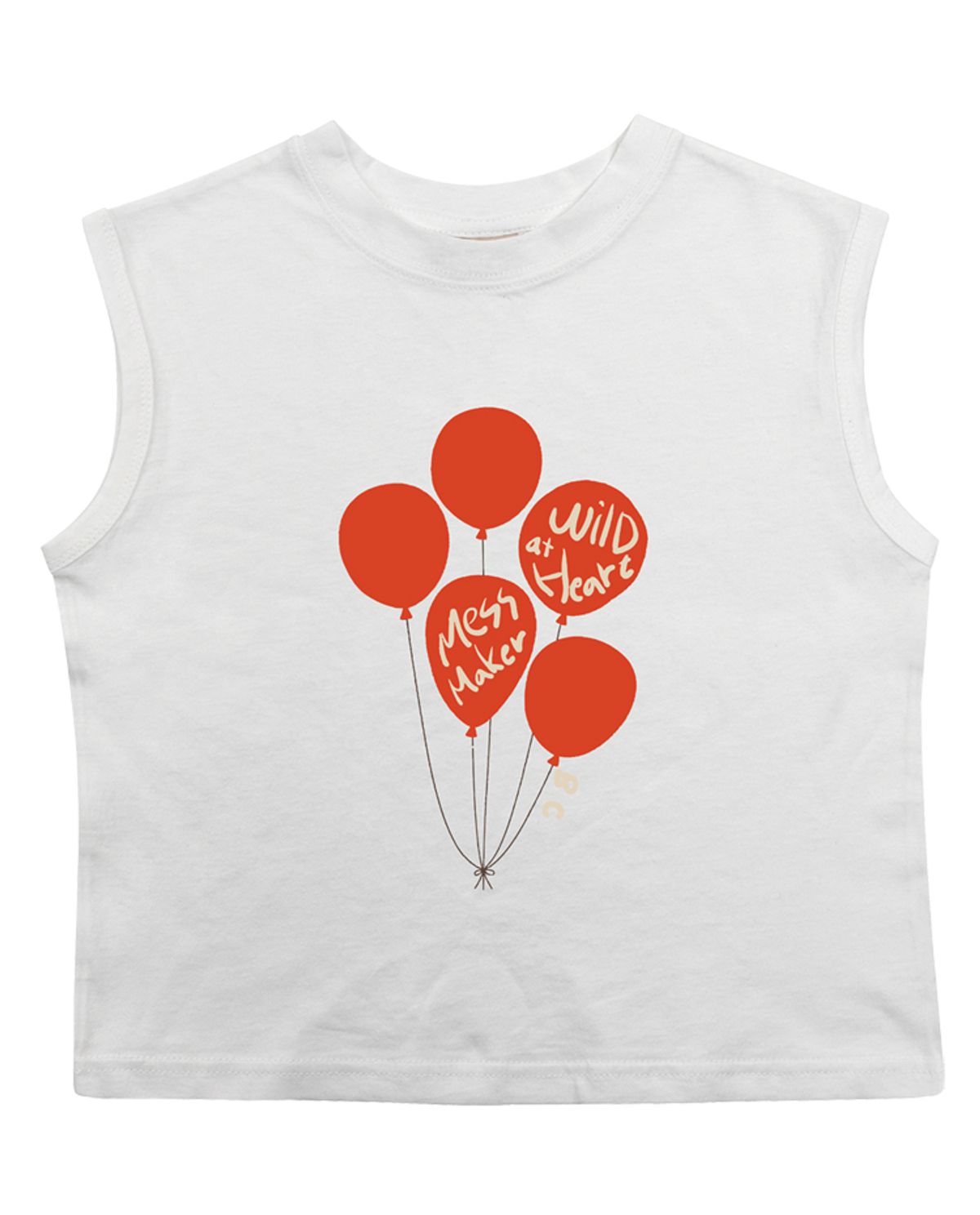 비치스앤 크림 키즈(BEACHESAND CREAM KIDS) 벌룬 민소매 티셔츠-화이트(Balloon sleeveless T white)