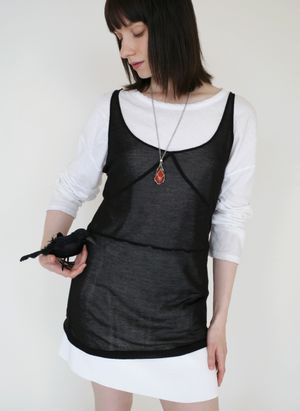 tencel black sleeveless