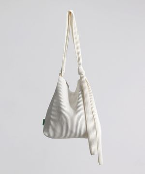 매듭 박스핏 쇼퍼백 58 플리츠 주름 - ivory