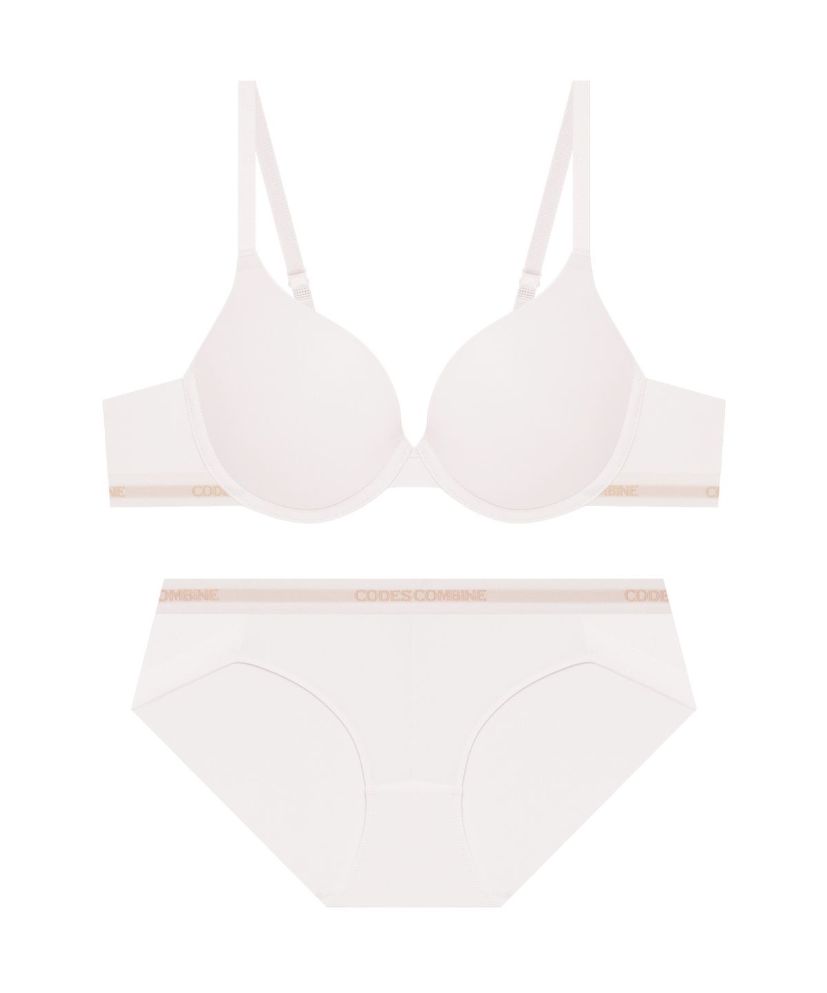 코데즈컴바인 이너웨어(CODES COMBINE INNERWEAR) 파워볼륨 원톤 브라팬티세트_아이보리