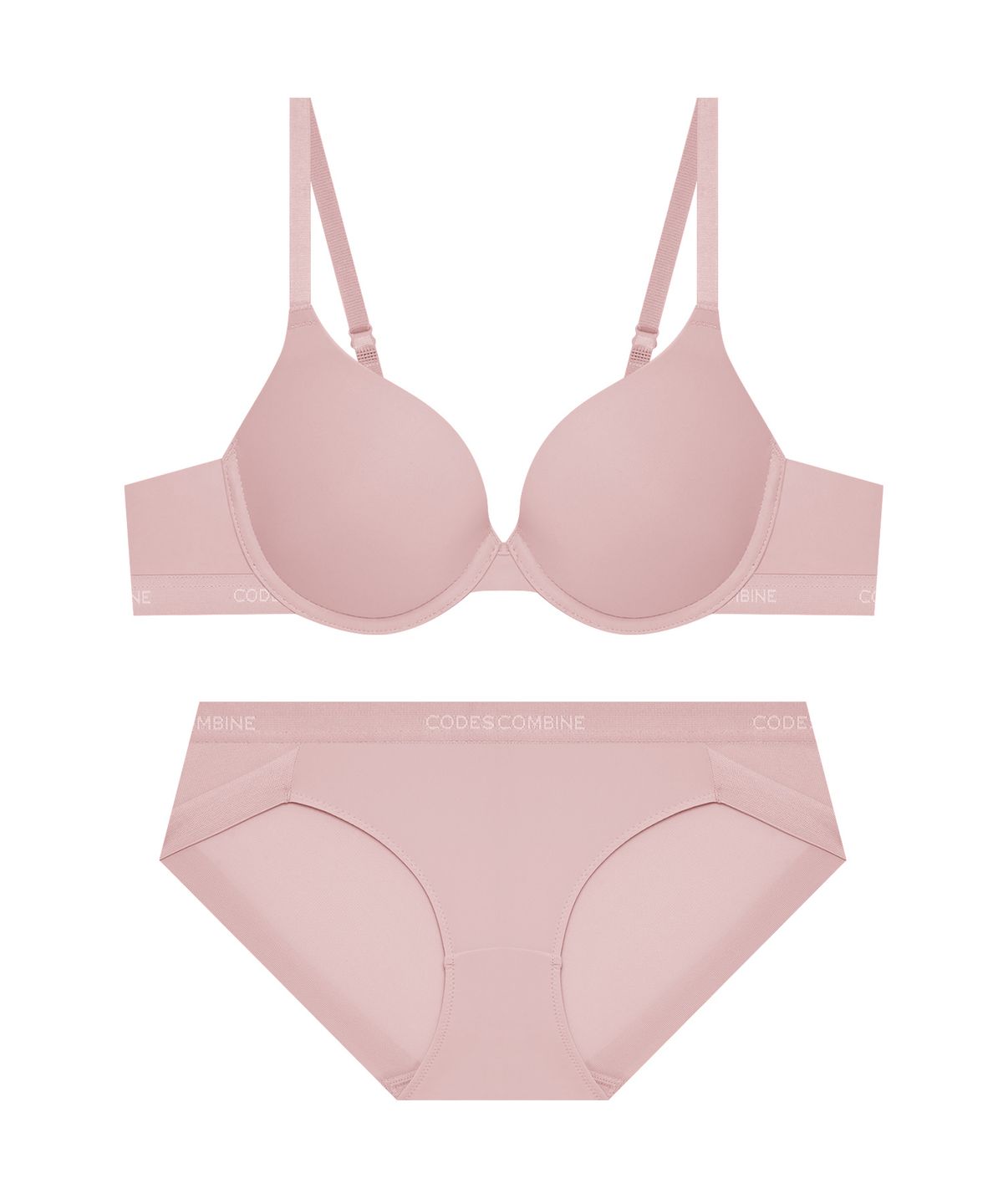 코데즈컴바인 이너웨어(CODES COMBINE INNERWEAR) 파워볼륨 원톤 브라팬티세트_핑크