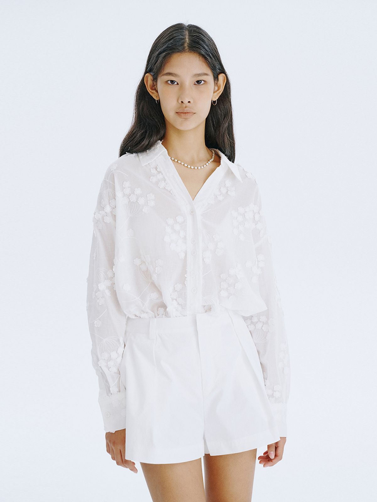 분더캄머(WNDERKAMMER) 25  Tuck Shorts_White