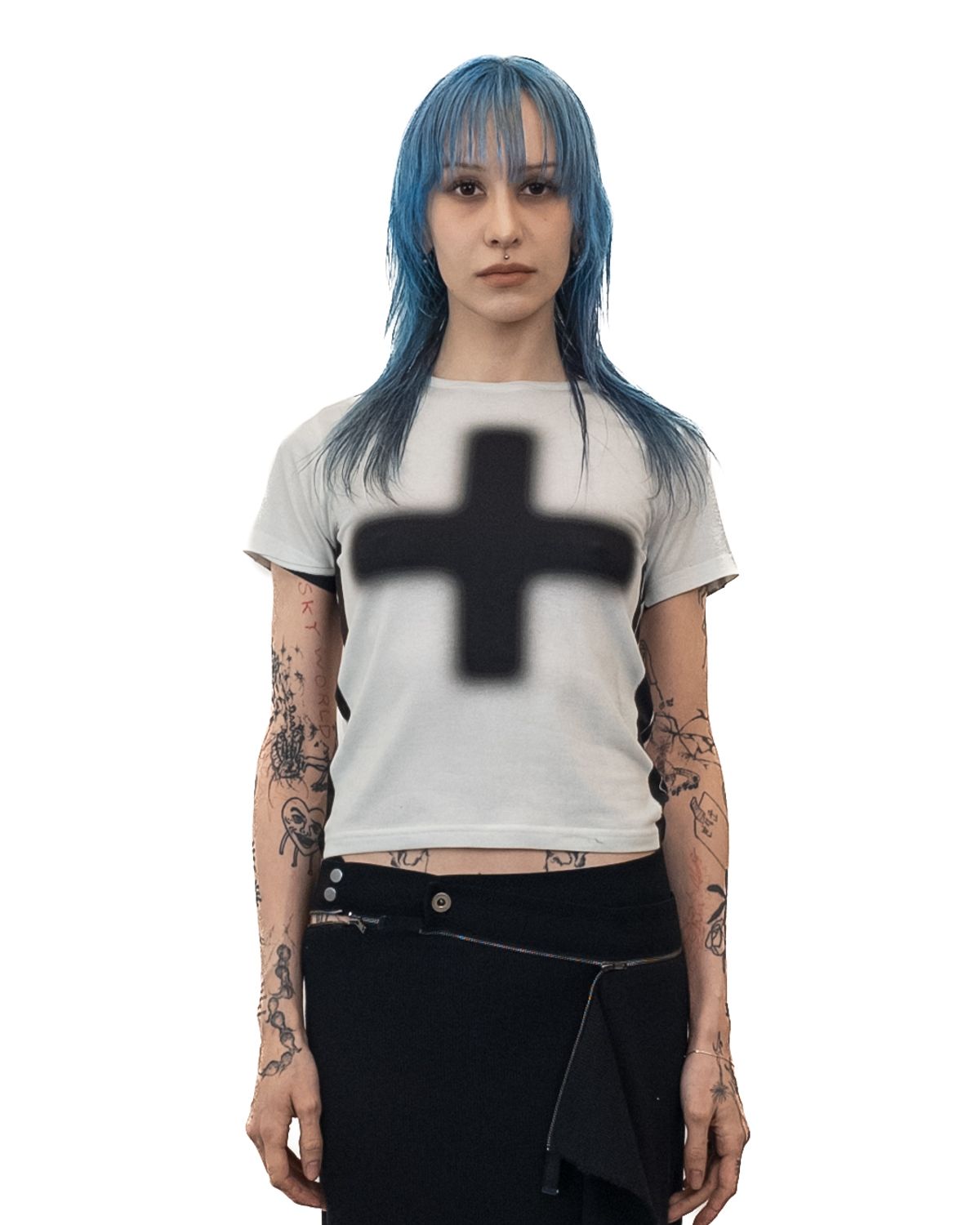 도그마 엑스(DOGMA EHKS) CROSS CROP SHORT SLEEVE LIGHT GREY