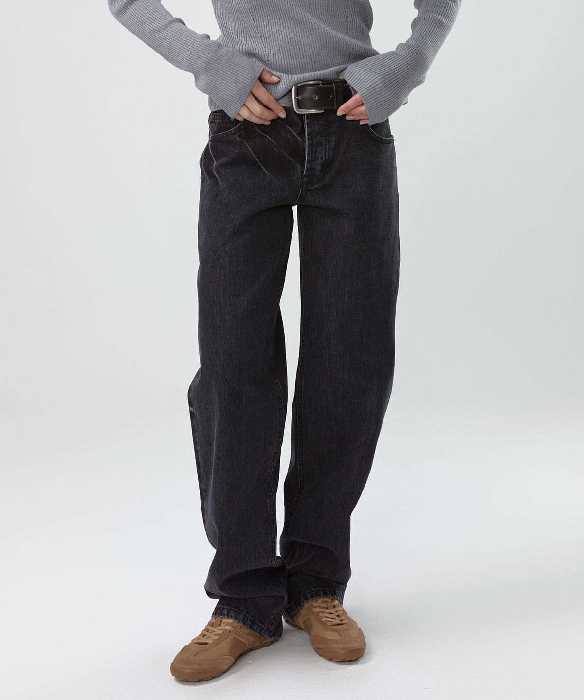 이안조(EAN JO) VINTAGE WASHED 90S STRAIGHT DENIM (BLACK)
