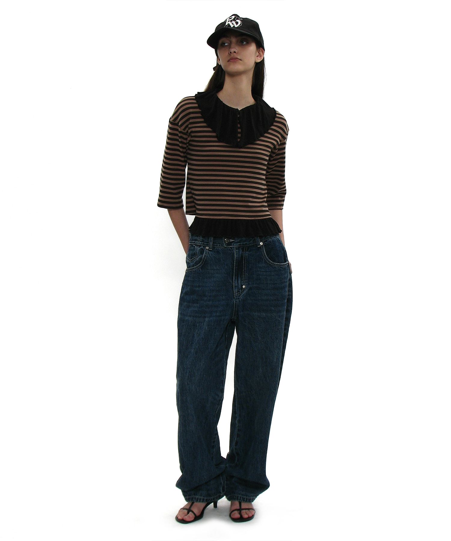 MUSINSA | PARTIMENTO WOMEN Shinchibag Rounding Jeans_Deep Blue