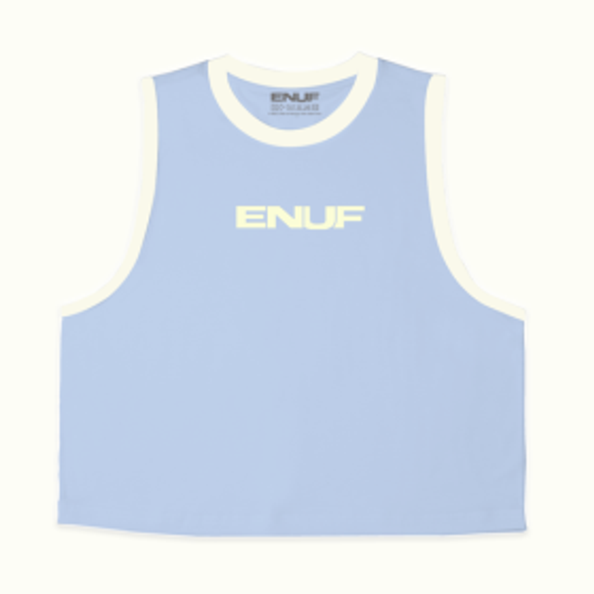 이너프(ENUF) 코발트블루레드 하트 민소매크롭