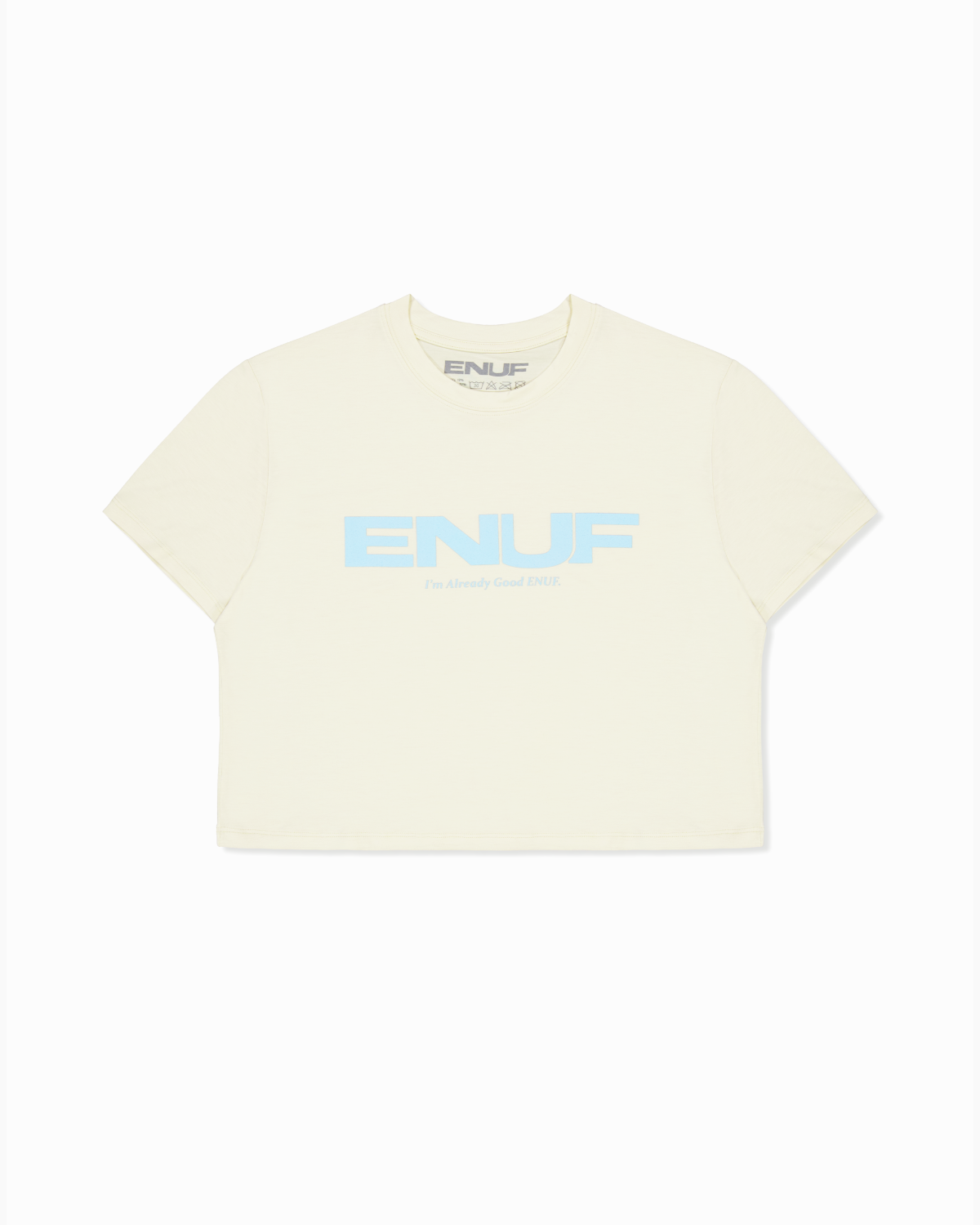 이너프(ENUF) 크림 스카이 반팔크롭