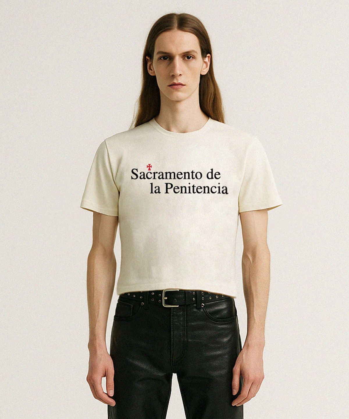 리스펙트(RESPECT) sacramento de la penitencia crop fit tee (ivory)