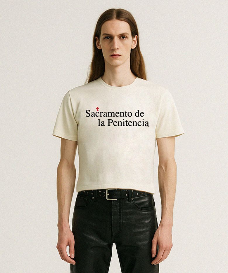 sacramento de la penitencia crop fit tee (ivory)