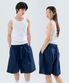(uni) Lazed short pants cotton navy