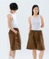 (uni) Lazed short pants cotton brown