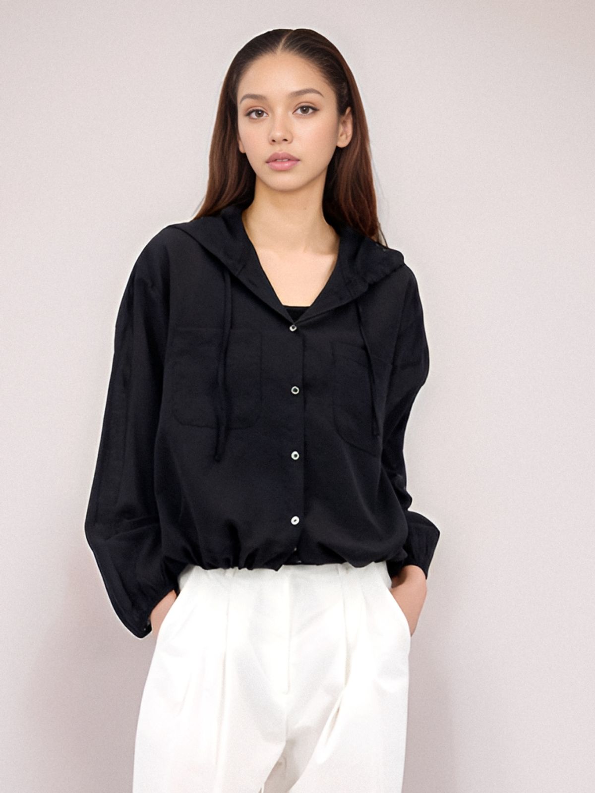 아쿠드(ACUD) Light Hoodie Shirt _Black
