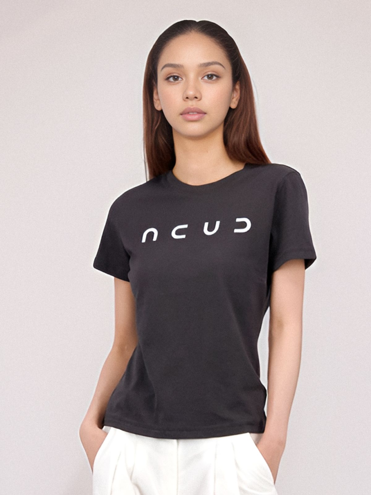 아쿠드(ACUD) Half Sleeve Logo T-shirt _Grey