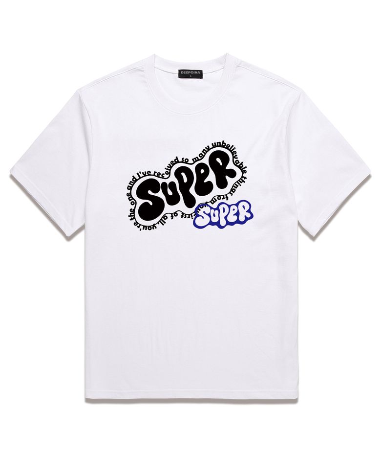 SUPER 오버핏 반팔 티셔츠 (DS025) 화이트