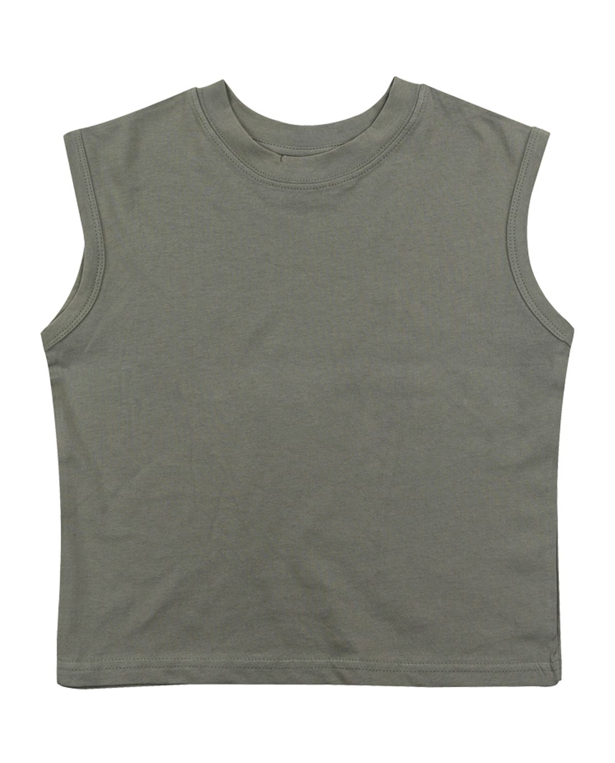 비치스앤 크림 키즈(BEACHESAND CREAM KIDS) 심플 민소매 티셔츠-올리브(Simple Sleeveless T olive)