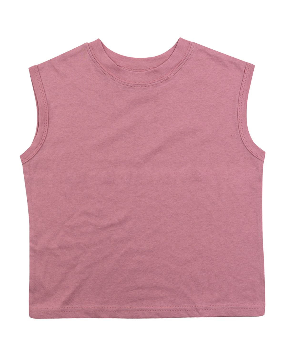비치스앤 크림 키즈(BEACHESAND CREAM KIDS) 심플 민소매 티셔츠-그레이시 핑크(Simple Sleeveless T grayish pink)