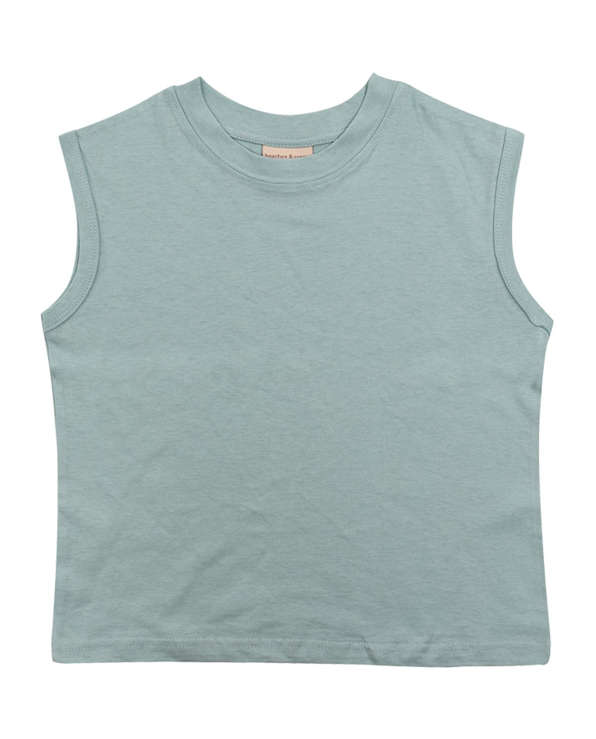 비치스앤 크림 키즈(BEACHESAND CREAM KIDS) 심플 민소매 티셔츠-그레이시 민트(Simple Sleeveless T grayish mint)