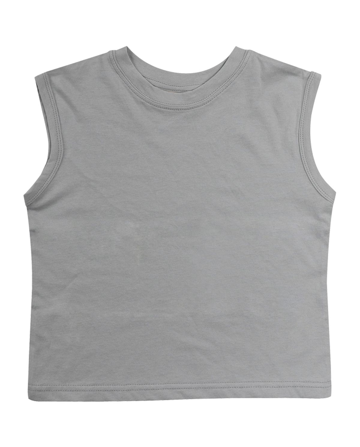 비치스앤 크림 키즈(BEACHESAND CREAM KIDS) 심플 민소매 티셔츠-그레이(Simple Sleeveless T gray)