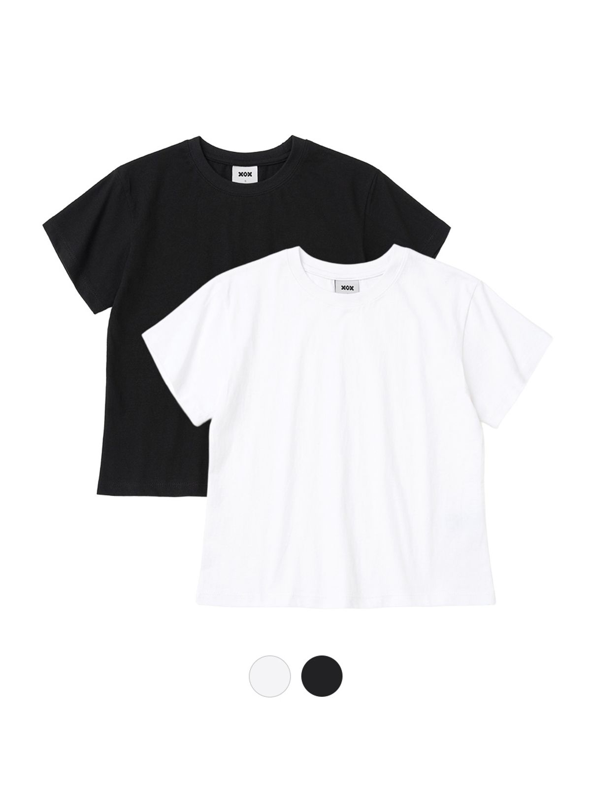 엑스오엑스(XOX) [2PACK](우먼) 코튼 크롭 티셔츠  - 2color