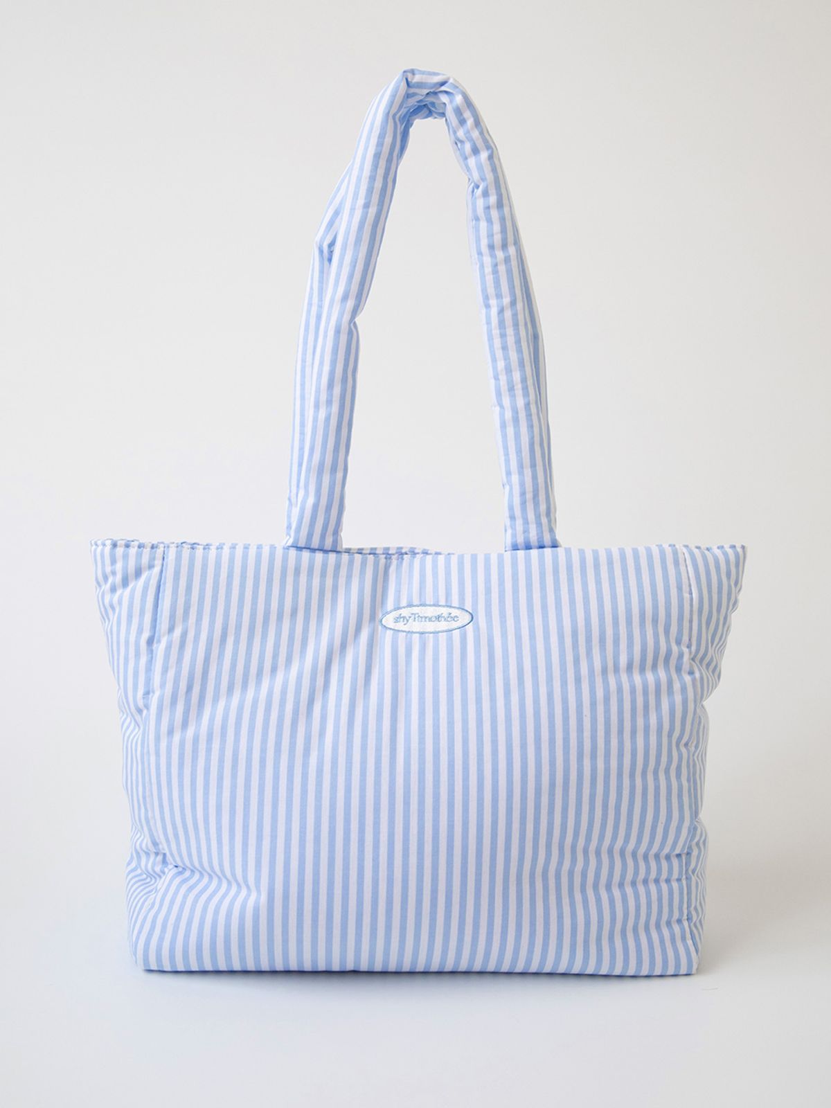 샤이티모시(SHYTIMOTHEE) Large stripe padded bag _blue
