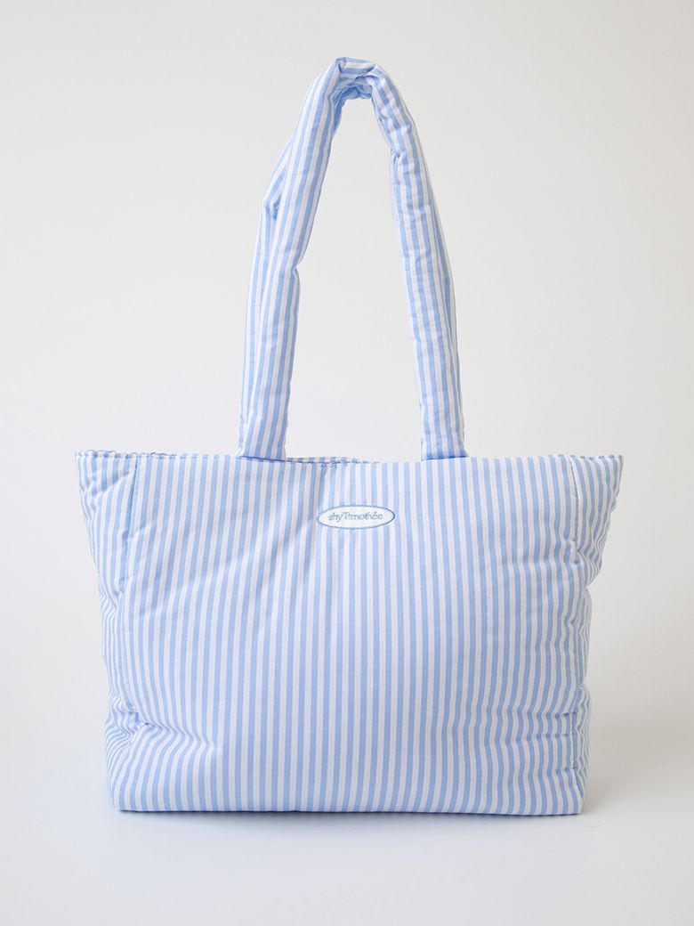 Large stripe padded bag _blue