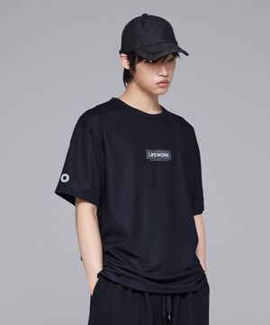 웨이브로고 나일론스판 반팔 티셔츠