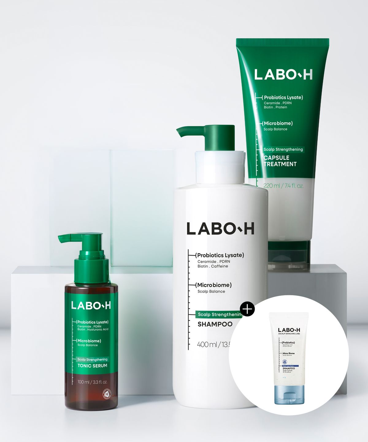 라보에이치(LABO H) [증정] 두피강화 클리닉 3종 SET (샴푸 400ml+트리트먼트 220ml+토닉세럼 100ml)