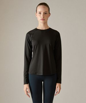 여성 쿨  기능성 에어드라이 라글란 긴팔티 블랙 LZTS3210