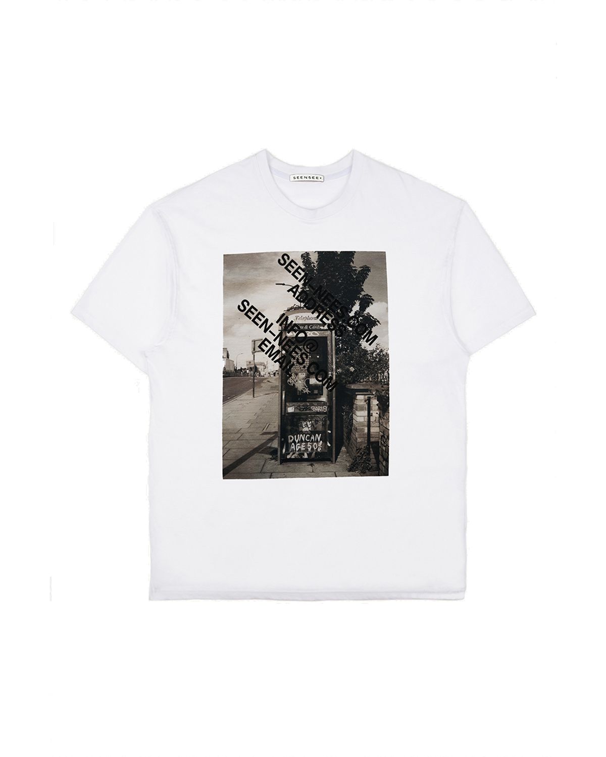 씬(SEEN) PHOTO Contact LOGO WHITE T-SHIRTS (Payphone)