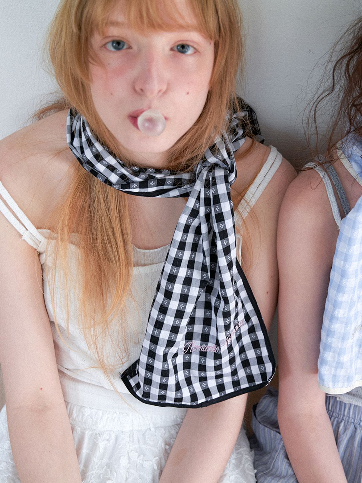 오블라(OVLA) gingham wide kercheif_3color KE005