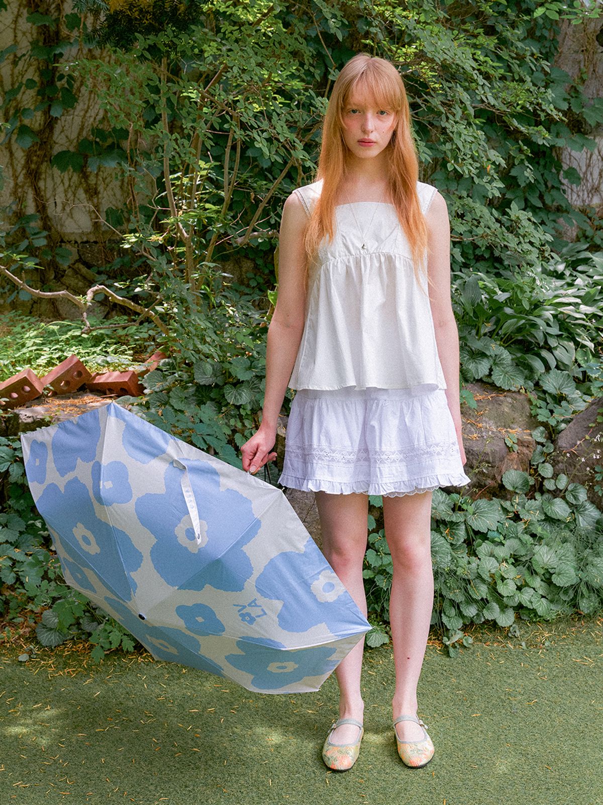 오블라(OVLA) POMPOM DAISY SUN-GUARD UMBRELLA_SORA UM001