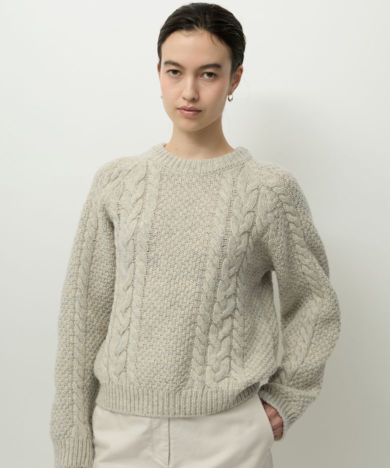 Shetland Cable Knit Blue Cheese