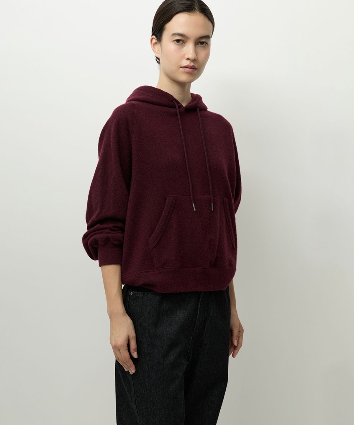 러프사이드 화이트라벨(ROUGH SIDE WHITE LABEL) Homie Hoodie Crimson Red