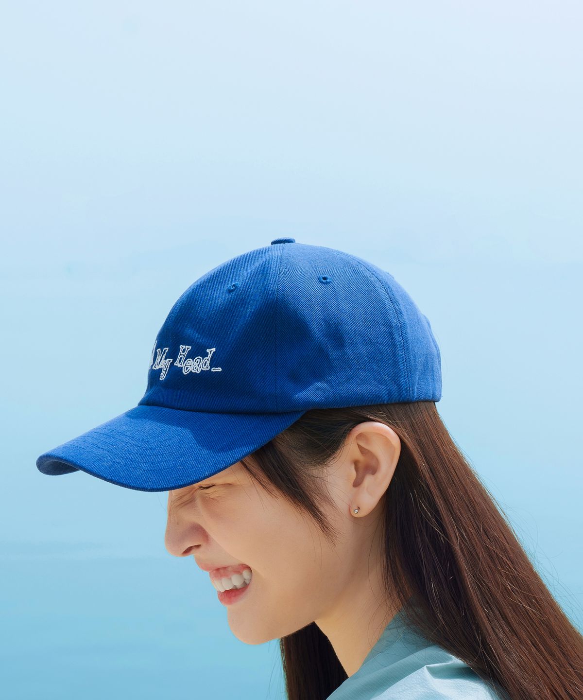 피에스씨(PORTABLE SOCIETY CLUB) 스멜 로고 볼캡 _ 네이비