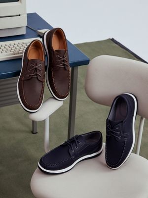 [이지라이트]스티치 레더 데크슈즈 (HPMR9EA301 RE) HPMR9FA301