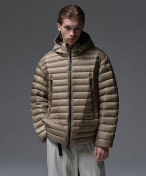 [With CTR] [시티 레저] 시어 립스탑 후디드 라이트 다운 재킷 [머드 베이지]