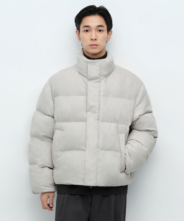 데일리 푸퍼 신세틱 스웨이드 숏 패딩 재킷 [더스티 크림]