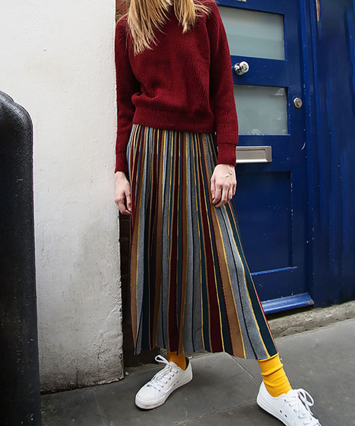 아바몰리(AVA MOLLI) Stripe lilly pleated skirt