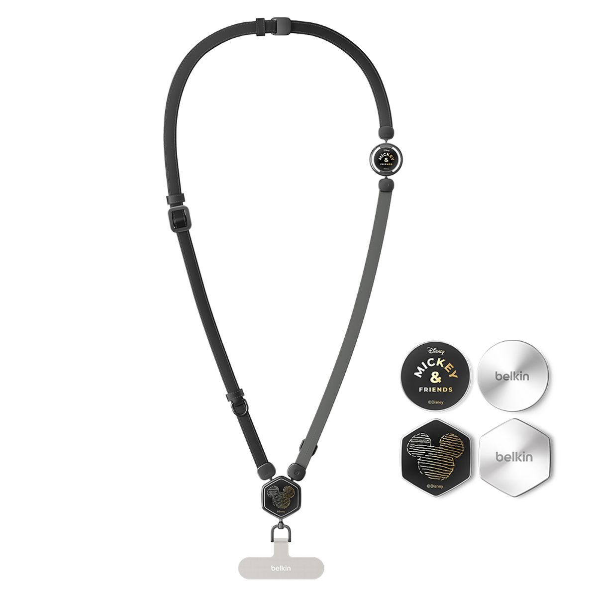 벨킨(BELKIN) 디즈니 미키와 친구들 2in1 크로스바디 프리미엄 양면 가죽 스트랩 MSZ003BK