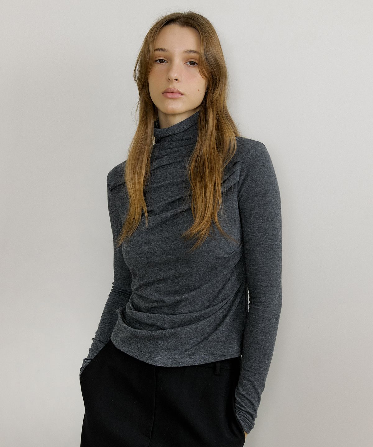 오떼뜨(OCTETTE) ROZY POLA NECK T-SHIRTS_3COLOR