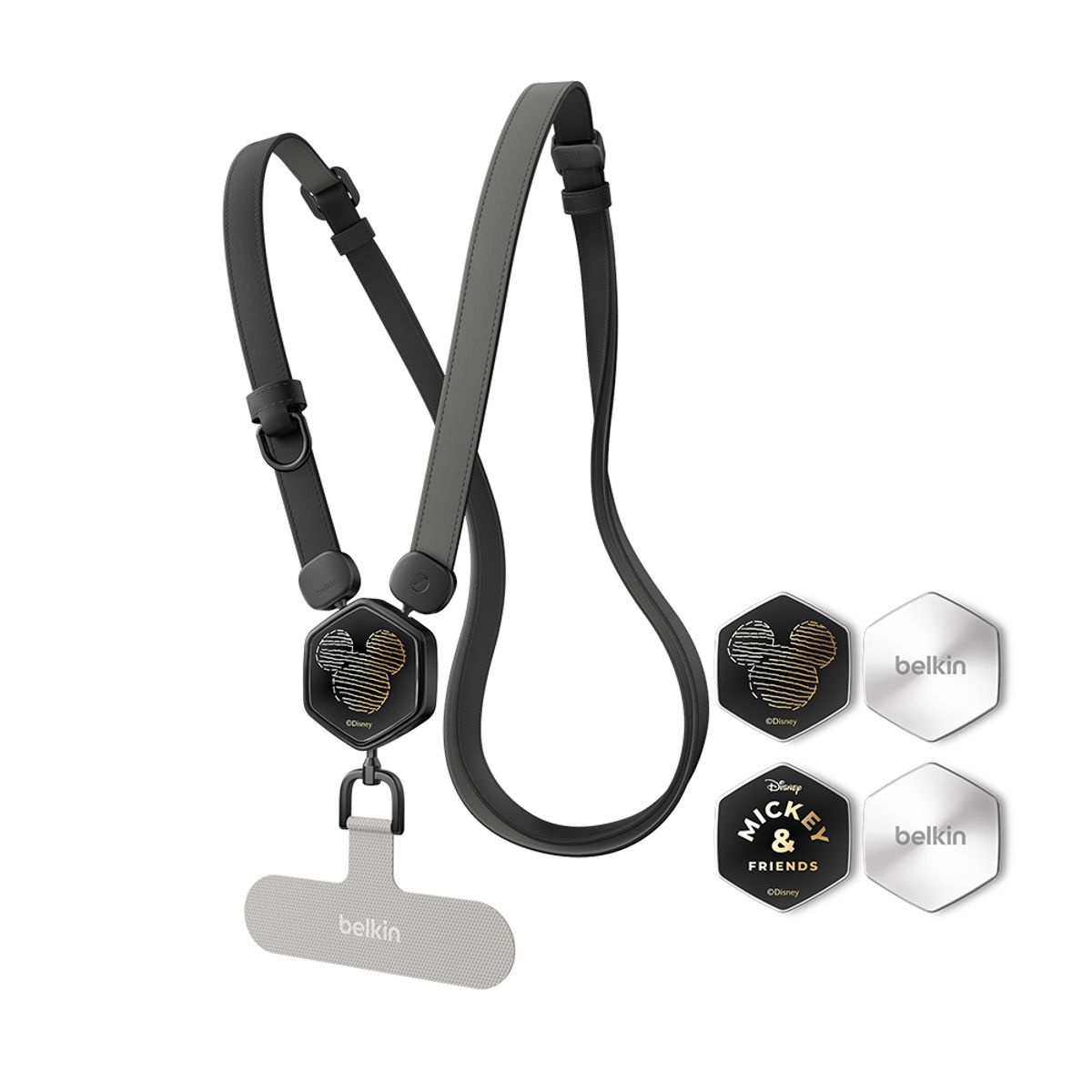 벨킨(BELKIN) 디즈니 미키와 친구들 크로스바디 프리미엄 가죽 스마트폰 스트랩 MSZ004BK