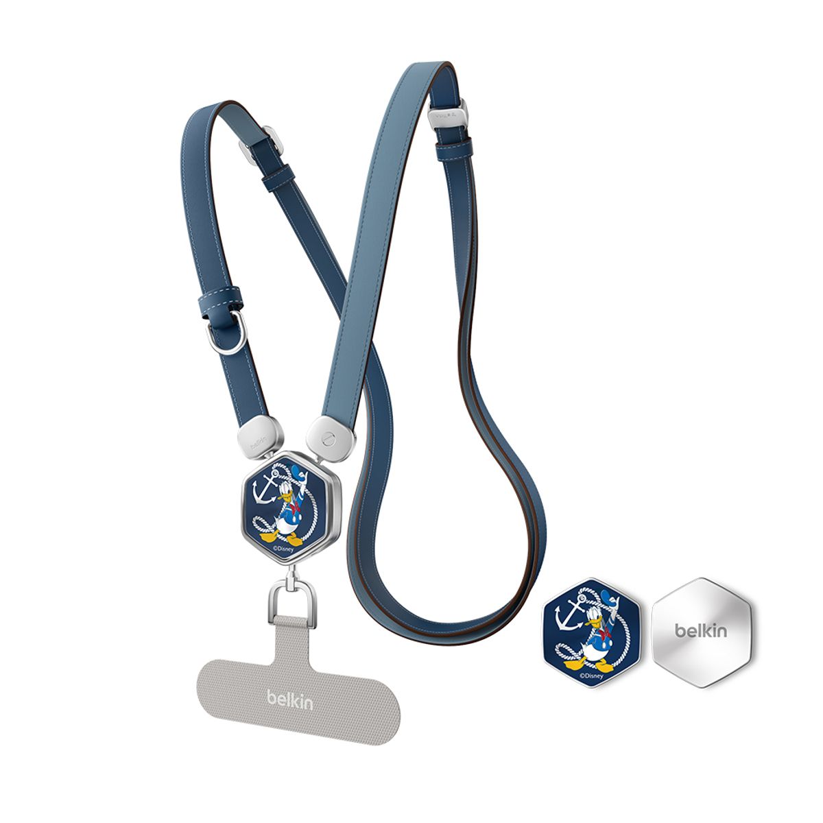 벨킨(BELKIN) 디즈니 도날드덕 크로스바디 프리미엄 가죽 스마트폰 스트랩 MSZ004NB