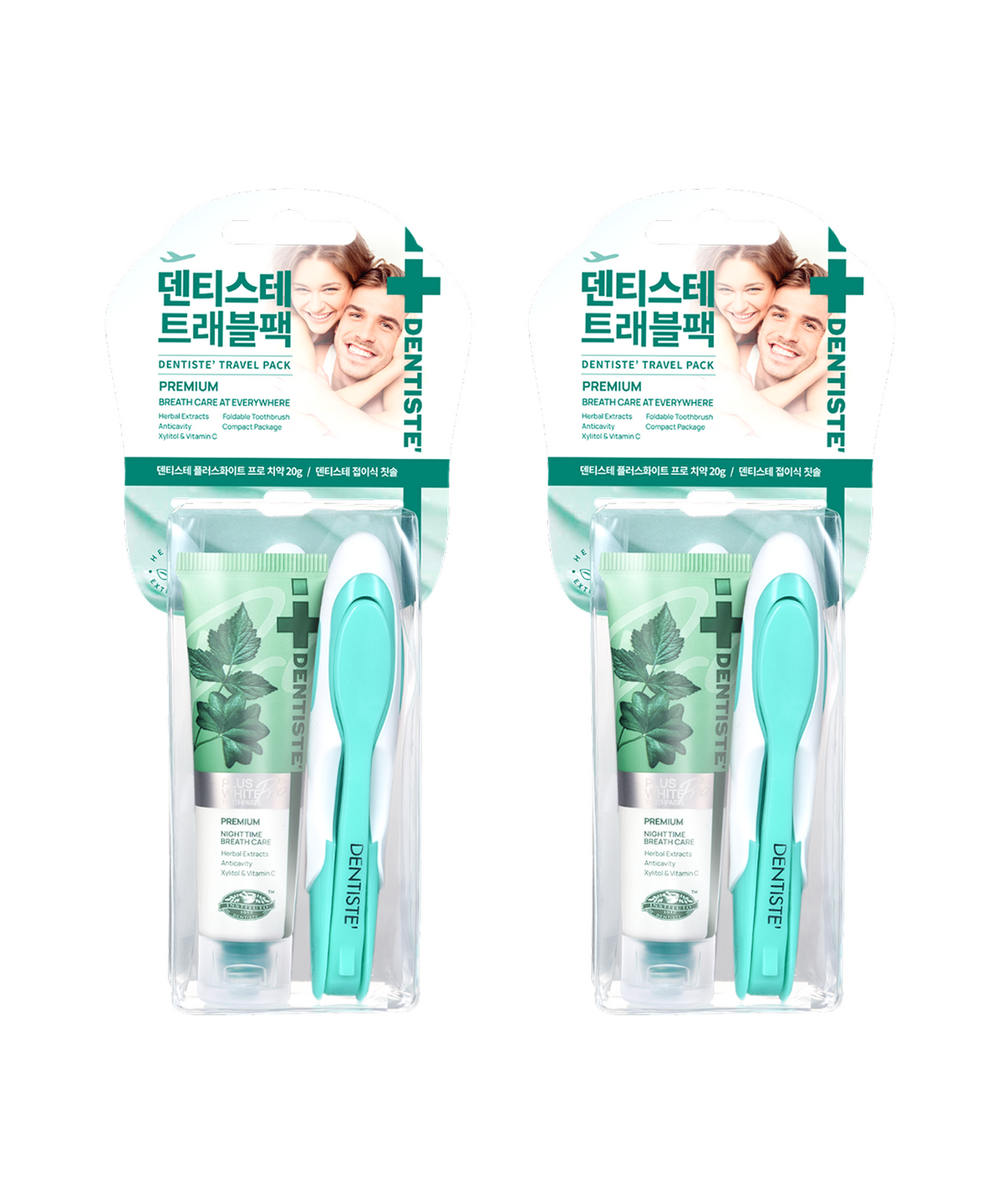 덴티스테(DENTISTE) 덴티스테 여행용 트래블팩 (치약칫솔구성) x 2개
