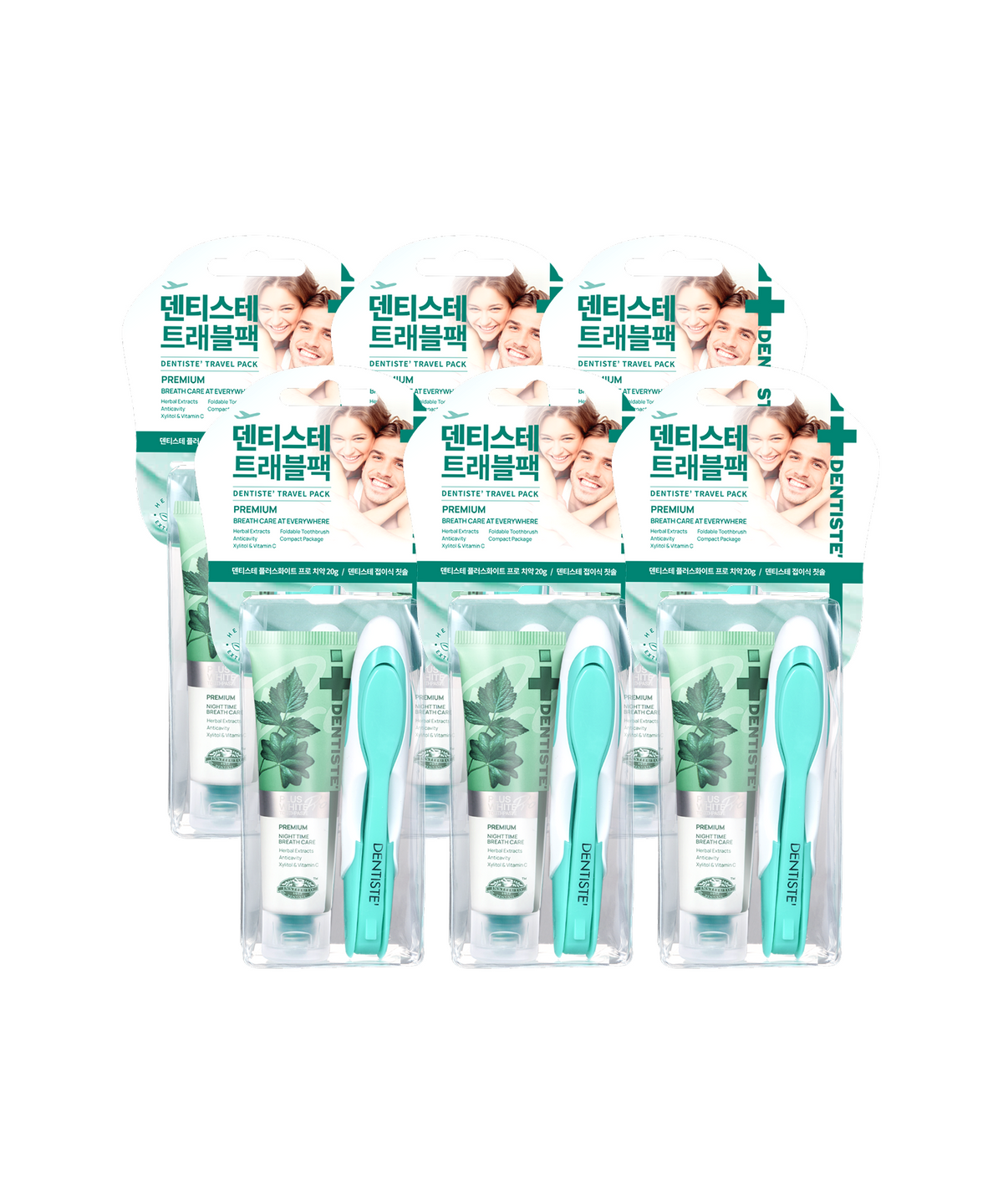 덴티스테(DENTISTE) 덴티스테 여행용 트래블팩 (치약칫솔구성) x 6개